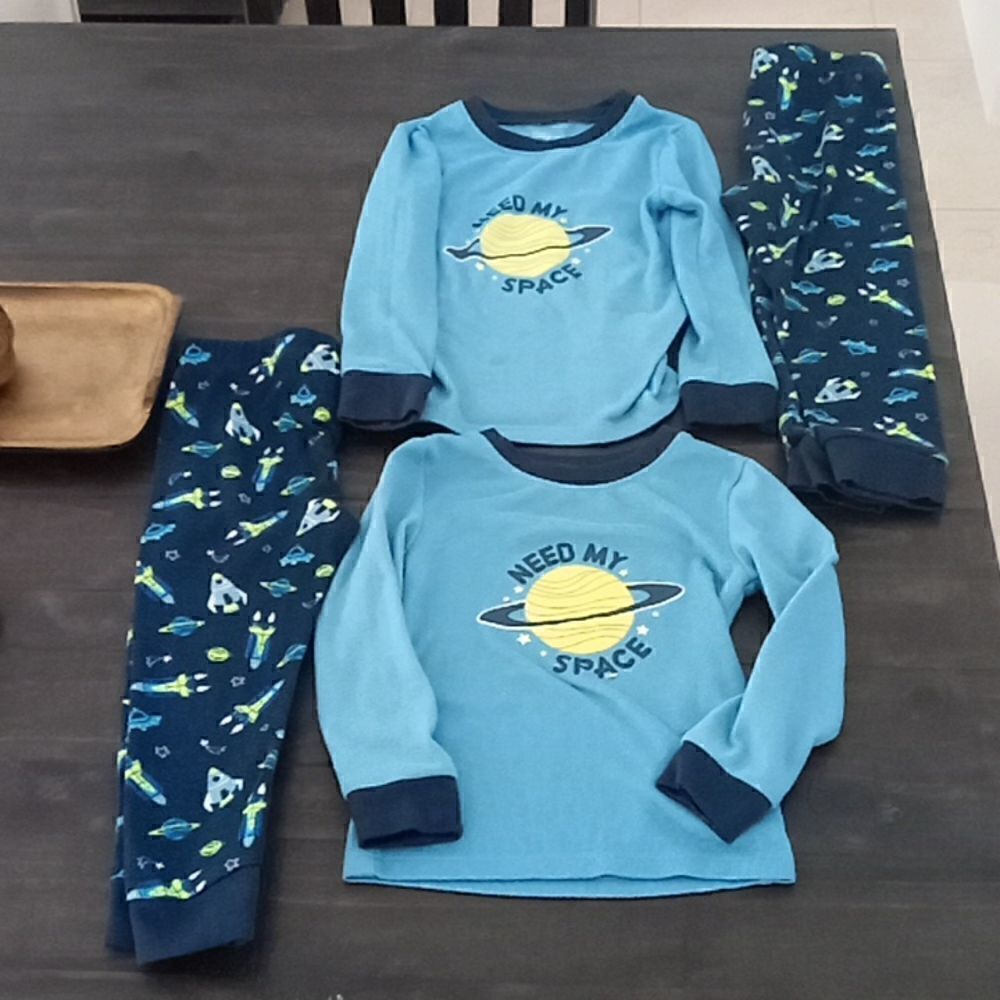 Wonder Nation space pajamas size 4 t and size 5t good condition $10 each
